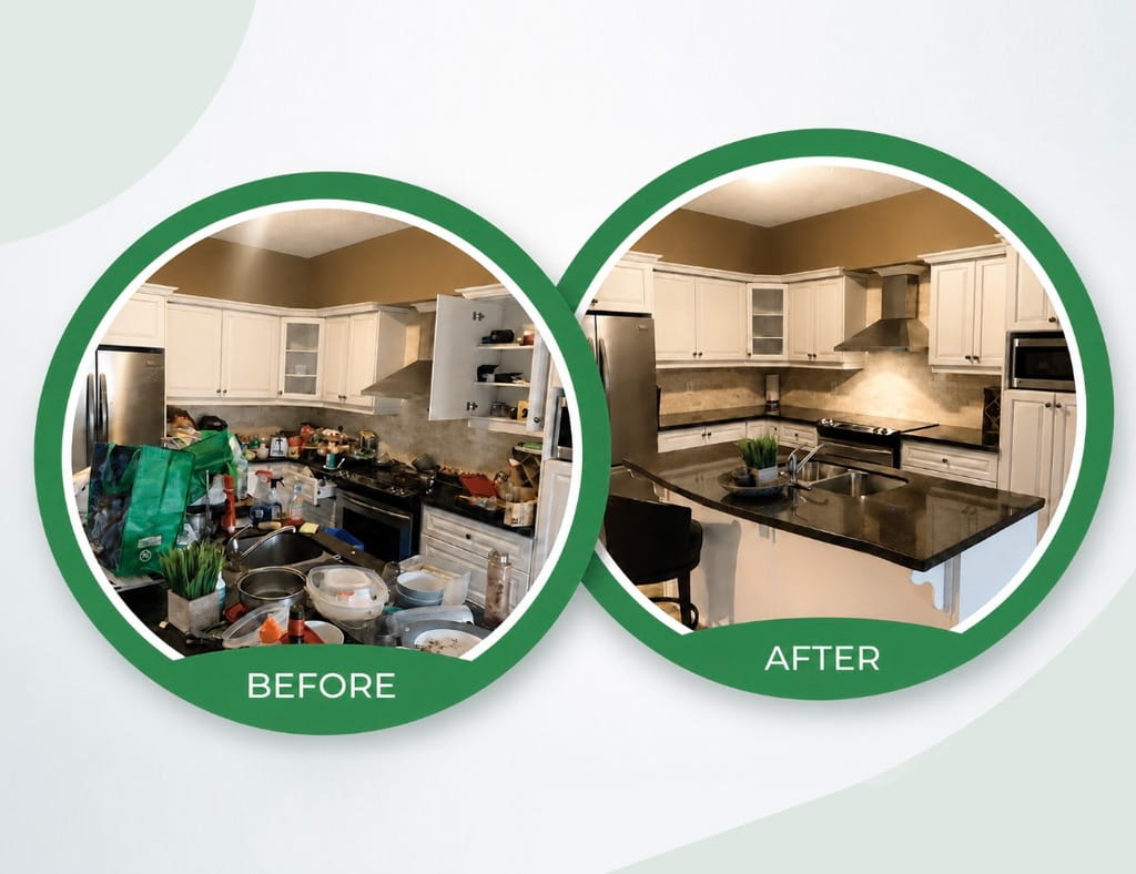 Kitchen renovation before-and-after view